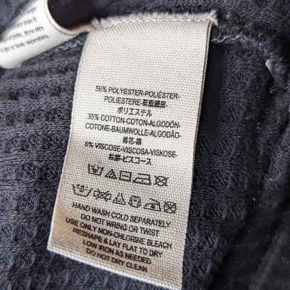 We The Free Dahlia Black Waffle Knit Bell Sleeve Thermal Top Size Small - Picture 8 of 8